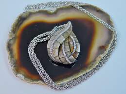 EFFY 925 0.28 CTTW Diamond Biomorphic Teardrop Shape Pendant Necklace 19.3g