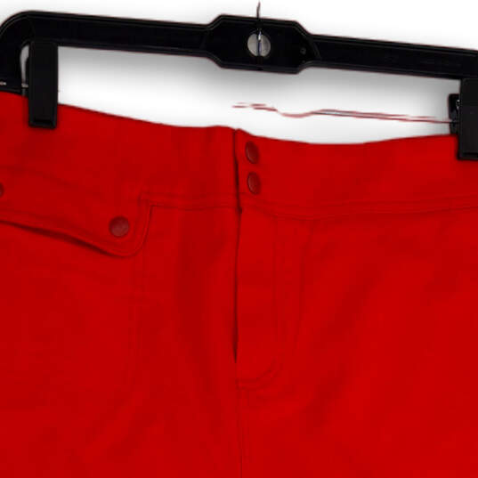 Womens Red Front Slit Flap Pocket Knee Length A-Line Skirt Size 40 image number 3