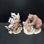 5pc. Bundle of Assorted Homco Woodland Animal Figurines with Wooden Stands image number 4
