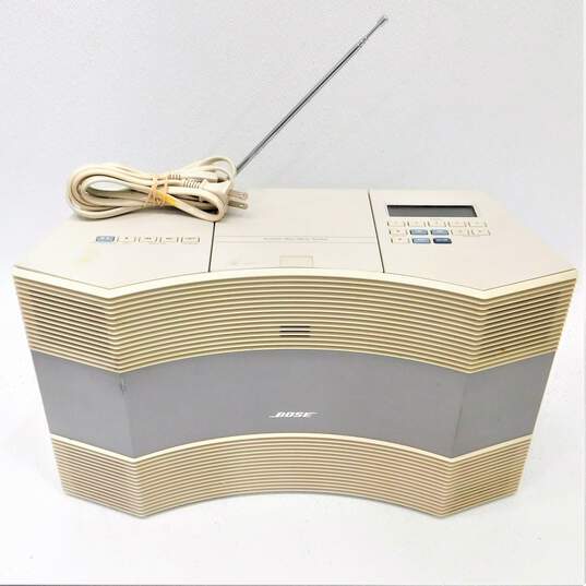VNTG Bose Brand CD-3000 Model White Acoustic Wave Music System w/ Power Cable image number 1