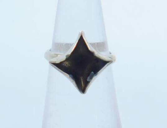 Vintage 14K White Gold Modernist Ring Or Ring Setting For Stone 2.9g image number 1