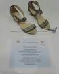 Jimmy Choo Chiara Light Bronze Glitter Demi-Wedge Sandals Sz 36 W/COA image number 1