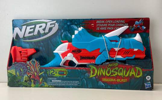 Nerf Dino Squad Tricera Blast Soft Dart Blaster Gun image number 1