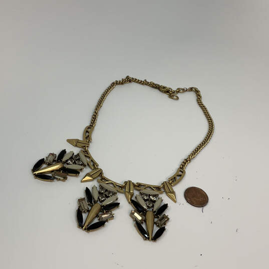 Designer J. Crew Gold-Tone Crystal Cut Stone Classic Statement Necklace image number 2