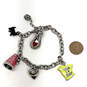 Designer Juicy Couture Silver-Tone Link Chain Multiple Charm Bracelet image number 3