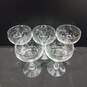 Five Silver Rimmed Clear Crystal Champagne Saucers image number 2