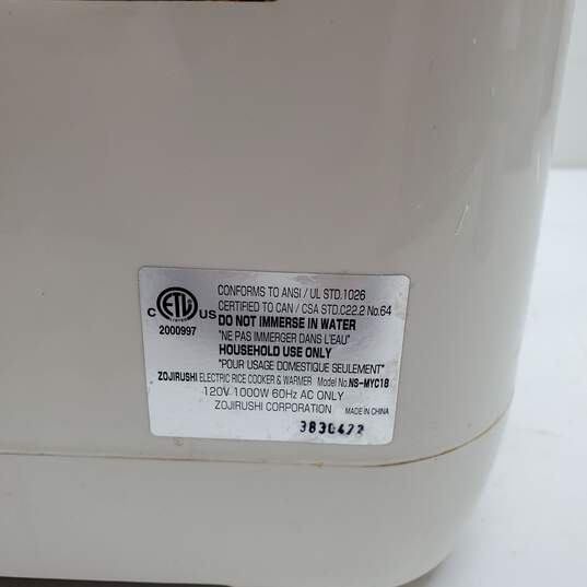 Zojirushi NS-MYC18 Electric Rice Cooker - Untested For Parts/Repairs image number 6