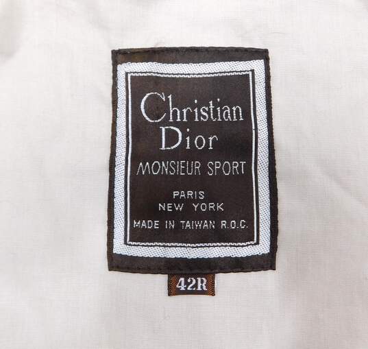 Christian Dior Monsieur Sports Khaki Zip-Up Jacket Cotton Blouson Plain Long Sleeve Size 42R with COA image number 5