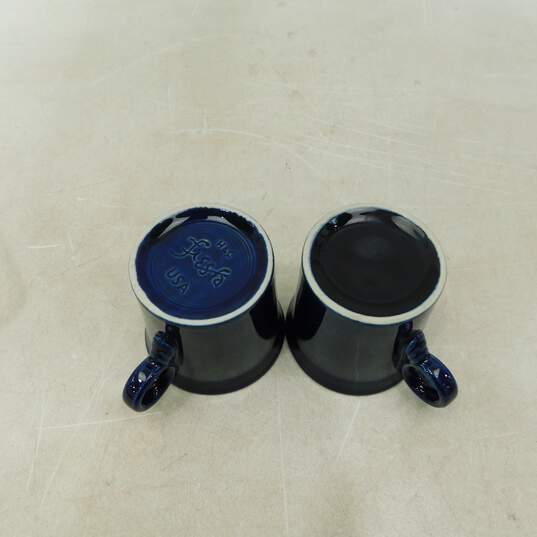 VTG Fiestaware Cobalt Blue Ring Handle Coffee Mugs Set of 4 image number 7