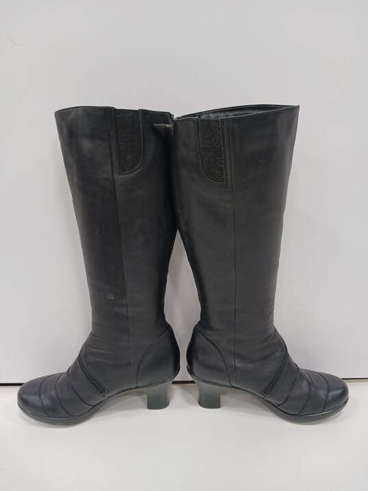 Dansko Women's Black Leather Heeled Calf Boots 3408020200 Size 37 image number 2