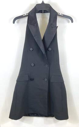Zara Women Black Double Breasted Vest Dress M