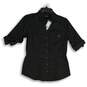 NWT 7th Avenue Design Studio By NY & Co Womens Black Button-Up Shirt Size XS image number 1