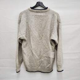 VTG Woolrich MN's Crewneck Heather Beige & Blue Trim Sweater Size XL alternative image
