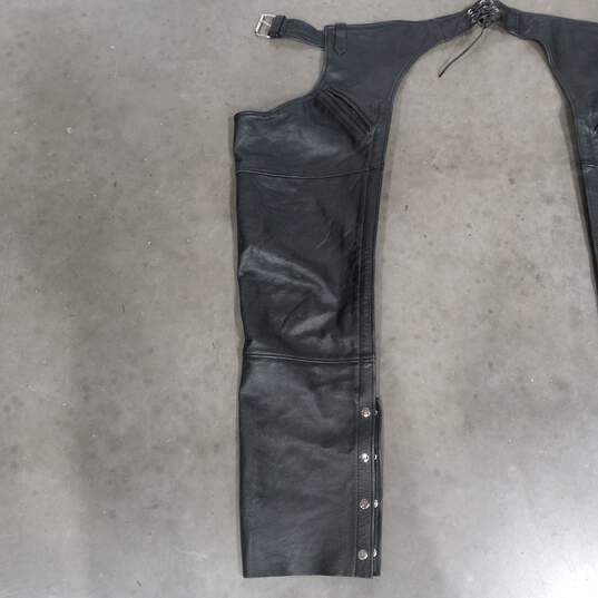 First Manufacturing Co. Men's Black Leather Chaps Size M image number 2