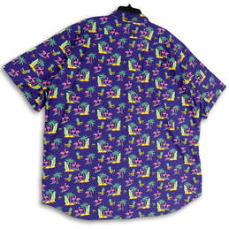 NWT Mens Blue Flamingo Short Sleeve Collared Button-Up Shirt Size 3XLT alternative image