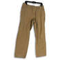 Mens Beige Flat Front Slash Pocket Straight Leg Chino Pants Size 34x30 image number 1