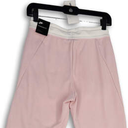 NWT Womens Pink White Elastic Waist Tapered Leg Jogger Pants Size XS alternative image