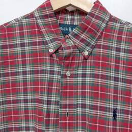 Ralph Lauren Custom Fit Men's Red/Green Plaid Button-Up Shirt Size M alternative image