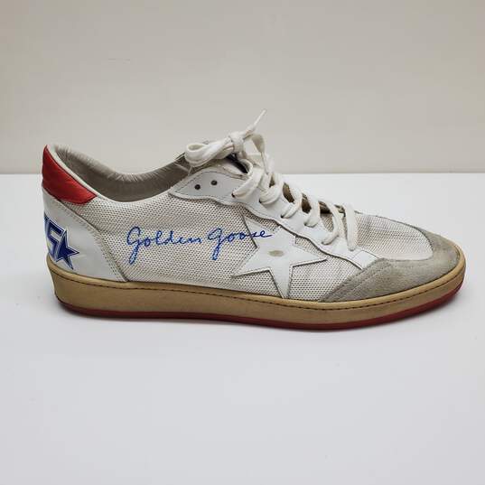 GOLDEN GOOSE White & Red Mesh Ball Star Sneakers, Brand Size 45 image number 2