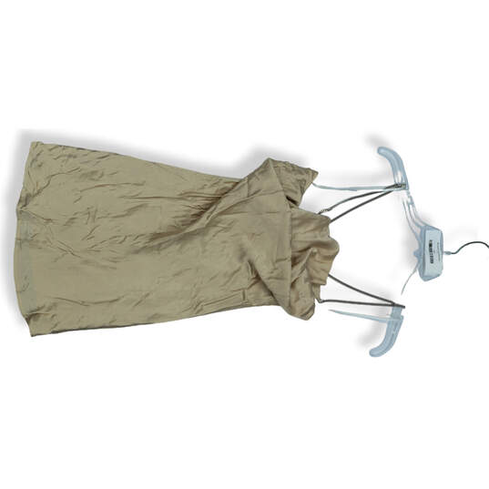 Womens Tan Sleeveless Chain Strap Back Zip Stylish Mini Dress Size Small image number 1