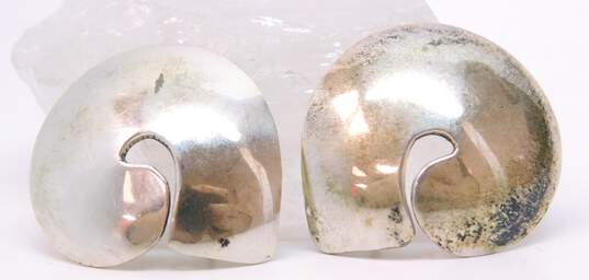 Taxco Mexico 925 Modernist Domed Swirl Teardrop Chunky Drop Post Earrings 14.7g image number 3