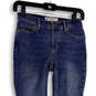Womens Blue Denim Medium Wash Distressed Raw Hem Skinny Leg Jeans Size 24 image number 3