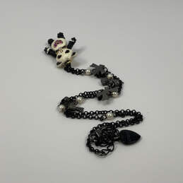 Designer Betsey Johnson Tuxedo Black Teddy Bear Heart Pendant Necklace alternative image