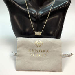 Designer Kendra Scott Gold-Tone Drust Stone Pendant Necklace w/ Dustbag