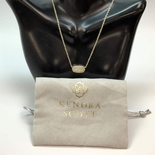 Designer Kendra Scott Gold-Tone Drust Stone Pendant Necklace w/ Dustbag image number 1