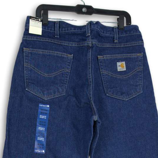 NWT Mens Blue Denim Dark Wash Relaxed Fit Straight Leg Jeans Size 36X32 image number 4