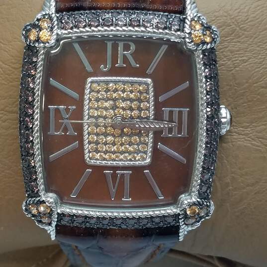 Judith Ripka 31mm Case Brown Stone Bezel and Dial Unisex Designer Quartz Watch image number 2