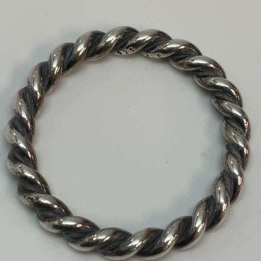 Designer Pandora 925 ALE Sterling Silver Twisted Rope Shape Band Ring image number 4