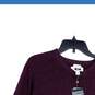 NWT Joseph Abboud Mens Purple V-Neck Long Sleeve Pullover Sweater Size L image number 3