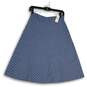 NWT Womens Blue Geometric Eyelet Knee Length Back Zip A-Line Skirt Size 4 image number 1