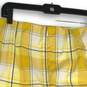 NWT Womens Yellow Plaid Flat Front Back Zip Short Mini Skirt Size 12 image number 4