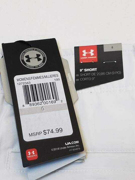 Under Armour Women's White Shorts Size 0 NWT image number 3
