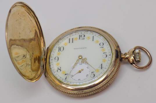 Antique Waltham Riverside 17 Jewel Gold Filled Hunters Case Pocket Watch 69.9g image number 3