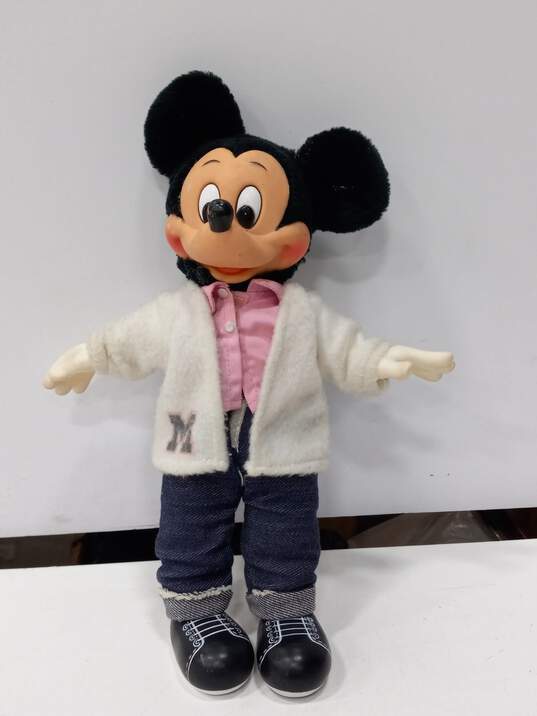 Vintage Applause Disney Mickey Mouse Doll in Blue Jeans image number 1