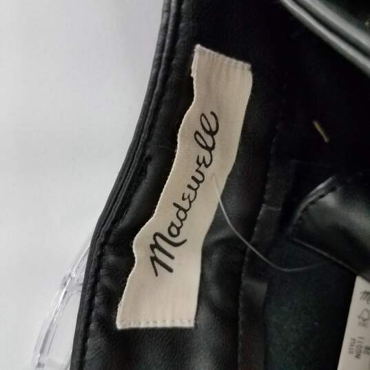 Madewell Black Vegan Leather Boot Cut 5 Pocket Pants WM 28 image number 5