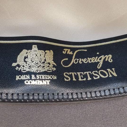 Stetson SV01 Temple Men's Fedora Hat Grey image number 8