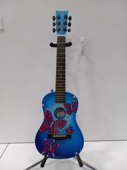 First Act Discovery Butterfly Themed Pattern Blue Acoustic Beginner Acoustic Guitar