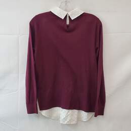 Ted Baker Ohlin Mixed Media Layered Look Sweater in Oxblood alternative image