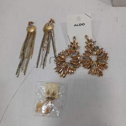 Bundle of Assorted Gold Tone & Clear Beaded Gemstone Costume Jewelry alternative image