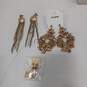 Bundle of Assorted Gold Tone & Clear Beaded Gemstone Costume Jewelry image number 2