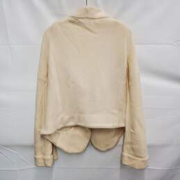 Moda International WM's Ivory Cardigan Open Snap Button Sweater L alternative image