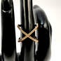 Designer Michael Kors Pave X Gold-Tone Criss Cross Diamond Band Ring Size 7 image number 3
