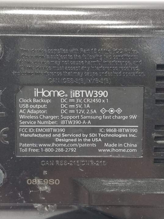 iHome Bluetooth Speaker Alarm Clock Model iBTW390 image number 4