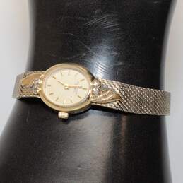 Vintage Accutime Bulova 14K Yellow Gold Case Diamond Accent Quartz Watch - 16.41g