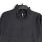 Mens Black Mock Neck Long Sleeve Full-Zip Windbreaker Jacket Size Large image number 3