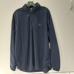 Nike Men's Navy Blue Fleece Pullover Jacket Size XL